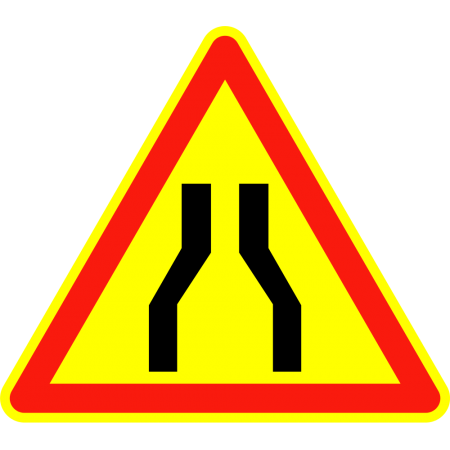 Panneaux de signalisation routière AK3 Annonce Chaussée rétrécie
