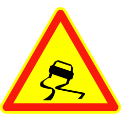 Panneaux de signalisation routière AK4 Annonce Chaussée glissante
