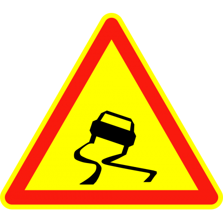 Panneaux de signalisation routière AK4 Annonce Chaussée glissante